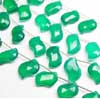 Natural Green Onyx Fancy S Shape Drops Briolette Beads 8 Inches and Size 15mm to 20mm approx.